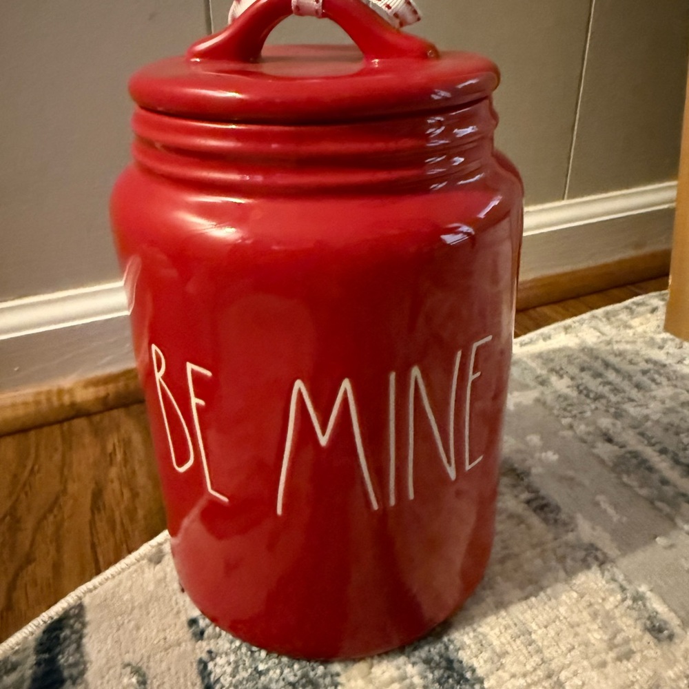 Rae Dunn Red 'Be Mine' Canister